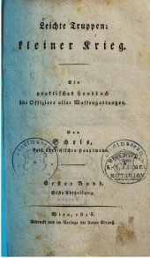 book Leichte Truppen ; kleiner Krieg : Ein praktisches Handbuch für Offiziere aller Waffengattungen