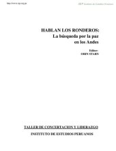 book Hablan los ronderos: la búsqueda por la paz en los Andes