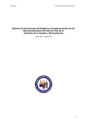 book Balance de las Acciones del Estado en la Implementación de las Recomendaciones del Informe Final de la Comisión de la Verdad y Reconciliación (Perú). Agosto 2003 – Agosto 2004