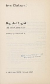 book Begrebet angest : med originalens tekst