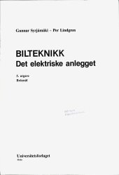 book Bilteknikk : det elektriske anlegget