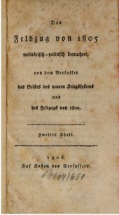 book Der Feldzug von 1805 ; militärisch-politisch betrachtet