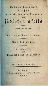 book John Barrows durch die inneren Gegenden des südlichen Afrikas in den Jahren 1797 und 1798