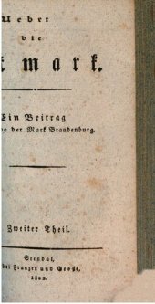 book Über die Altmark : Beitrag zur Geschichte der Mark Brandenburg