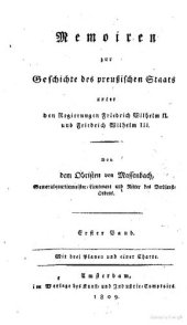 book Memoiren zur Geschichte des preußischen Staates unter den Regierungen Friedrich Wilhelm II. und Friedrich Wilhelm III.