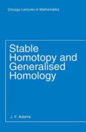 book Stable Homotopy and Generalised Homology