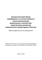 book Аналитический обзор зарубежного и отечественного опыта реализации ювенальных технологий, перспективы развития ювенального правосудия в России: монографическое исследование