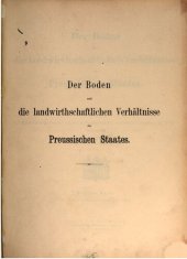 book Der Boden und die landwirtschaftlichen Verhältnisse des Preußischen Staates (Nach dem Gebietsumfange vor 1866)