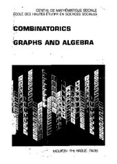 book Combinatorics, Graphs and Algebra