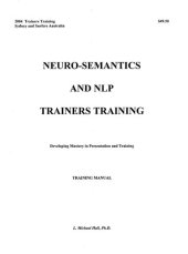 book Neuro-Semantics & NLP Trainers Training Manual