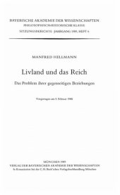 book Livland und das Reich: Das Problem ihrer gegenseitigen Beziehungen