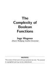 book The  Complexity of Boolean Functions