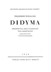 book Didyma. Zweiter Teil, Die Inschriften von Albert Rehm