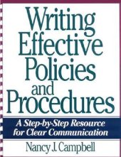 book Writing Effective Policies and Procedures: A Step-by-Step Resource for Clear Communication