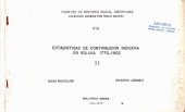 book Estadísticas de contribución indígena en Bolivia 1770-1902