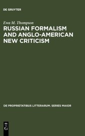 book Russian Formalism and Anglo-American New Criticism