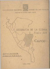 book Geografía de la sierra, siglo XIX. Cuzco