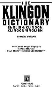 book The Star Trek: The Klingon Dictionary