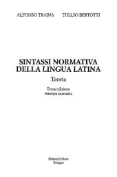 book Sintassi normativa della lingua latina: Teoria