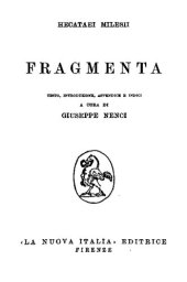 book Hecataei Milesii Fragmenta