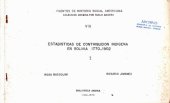 book Estadísticas de contribución indígena en Bolivia 1770-1902