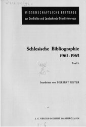 book Schlesische Bibliographie 1961-1963