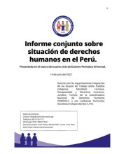 book Informe conjunto sobre situación de derechos humanos en el Perú. Presentado en el marco del cuarto ciclo de Examen Periódico Universal