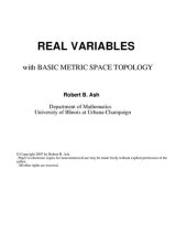 book Real Variables with Basic Metric Space Topology