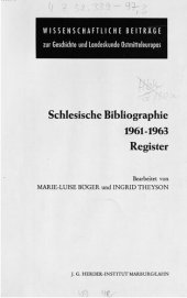 book Schlesische Bibliographie 1961-1963 : Register