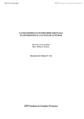 book Las transferencias intergubernamentales, el esfuerzo fiscal y el nivel de actividad