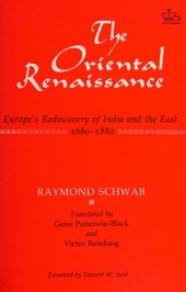 book The Oriental Renaissance: Europe's Rediscovery of India and the East, 1680-1880