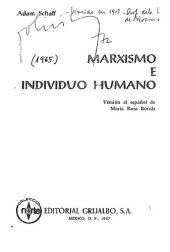 book Marxismo e individuo humano