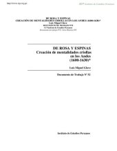 book De Rosa y espinas: creación de mentalidades criollas en los Andes (1600-1630)