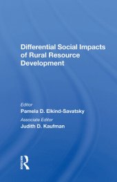 book Differential Social Impacts of Rural Resource Development