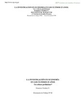 book La investigación en economía en el Perú en los últimos 25 años. Un esbozo preliminar