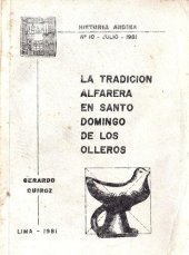 book La tradición alfarera en Santo Domingo de los Olleros (Huarochirí, Lima)