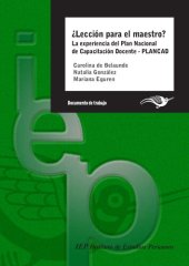 book ¿Lección para el maestro? La experiencia del Plan Nacional de Capacitación Docente (PLANCAD), Perú