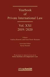 book Yearbook of Private International Law Vol. XXI - 2019/2020