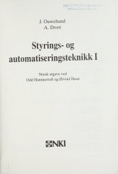 book Styrings- og automatiseringsteknikk. 1