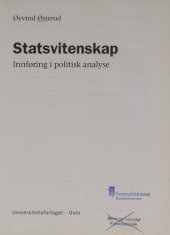 book Statsvitenskap : innføring i politisk analyse