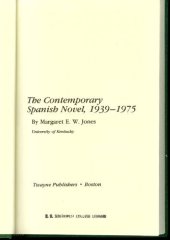 book Contemporary Spanish Novel, 1939-1975