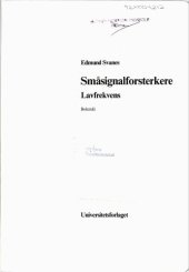 book Småsignalforsterkere : lavfrekvens