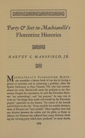 book Party & Sect in Machiavelli's Florentine Histories