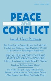 book Military Ethics and Peace Psychology: A Dialogue:a Special Issue of Peace and Conflict