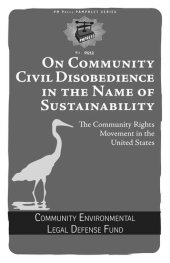 book On Community Civil Disobedience in the Name of Sustainability: The Community Rights Movement in the United States