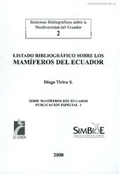 book Listado bibliográfico sobre los mamíferos del Ecuador