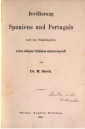 book Bevölkerung Spaniens und Portugals nach den Originalquellen in ihren wichtigsten Verhältnissen statistisch dargestellt