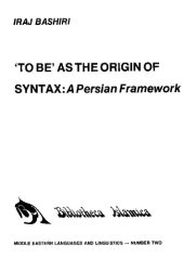 book 'To Be' as the Origin of Syntax: A Persian Framework