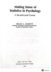 book Making Sense of Statistics in Psychology