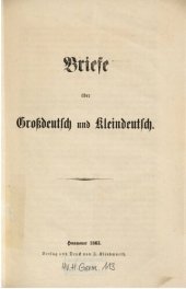 book Briefe über Großdeutsch und Kleindeutsch